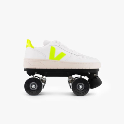 DETACHABLE ROLLER SKATES VEJA V-10 - WHITE JAUNE