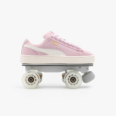 DETACHABLE ROLLER SKATES PUMA SUEDE XL - PINK WHITE