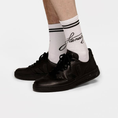 SOCKS - WHITE BLACK 