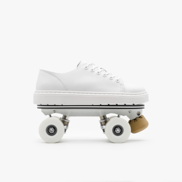 Flaneurz Septembre Dr Martens Dante Cuir White en Rollers Detachables