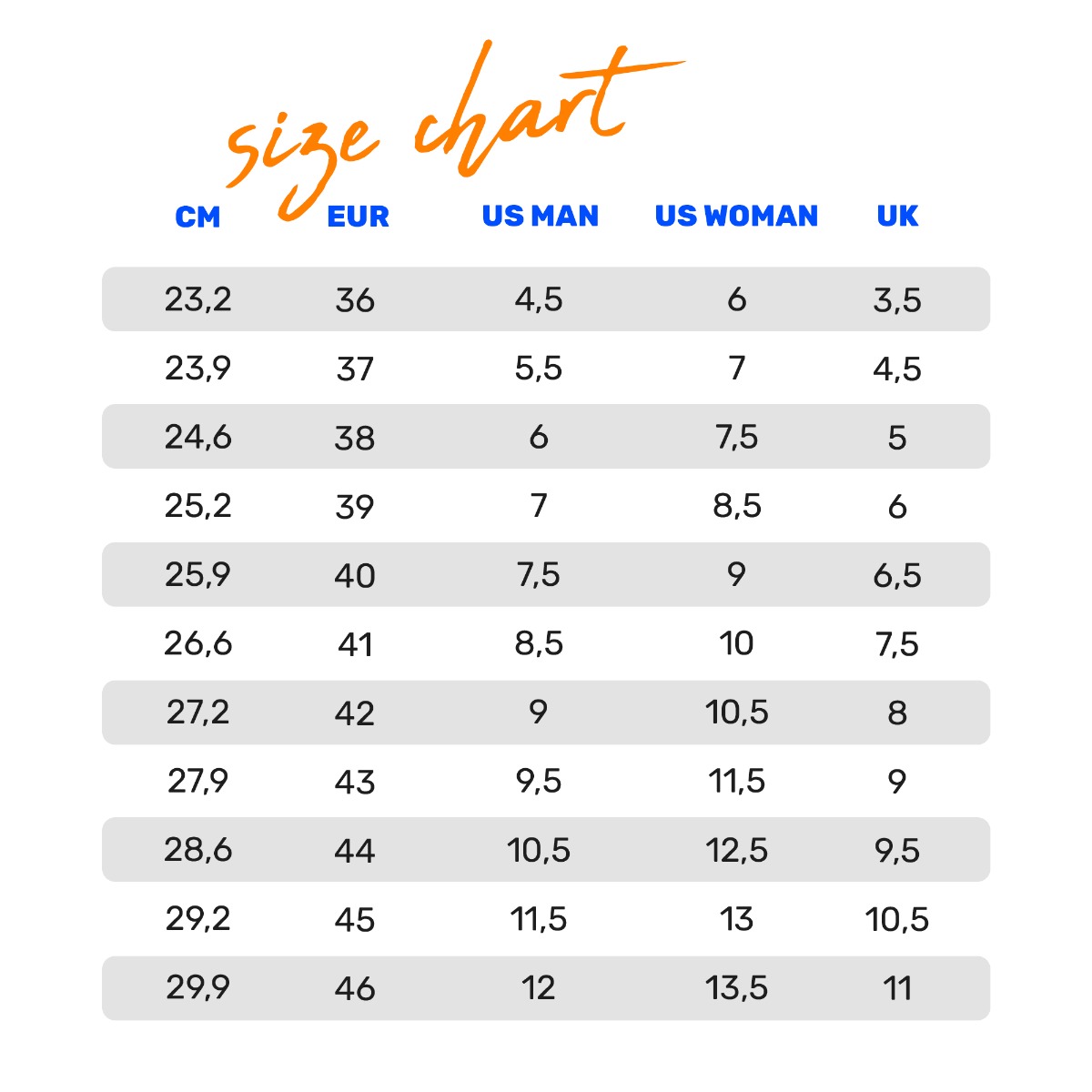Euro Size Chart In Cm on Sale | bellvalefarms.com